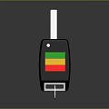 Practical Hardware Key With Black Body Colorful Stripes And Silver Blade