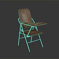 Modern Orange Leather Dining Chair With Metal Frame And Comfortable Armrest