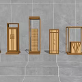 Modern Outdoor Lights With Various Metal Frame Designs And Traditional Patterns 3d model