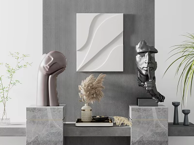 Modern Sculpture Pendant Ornaments Combination 3d model