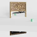 Elegant Ornate Gold Framed Mirror With Intricate Top Decorative Design