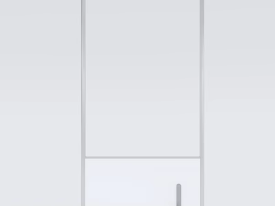 Modern White Cabinet Door With Minimalist Design And Long Strip Handle For Wardrobe 3d model