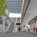 Modern Shopping Mall Retail Stores With Glass Skylight Escalator Green Plants And Spacious Corridor