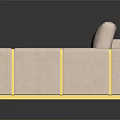 Light Pink Modern Multi Seat Sofa With Gold Border And L Shaped Design