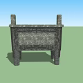 Chinese Ding Bronze Ware Simu Wu Da Fang Ding Household Items Castle 3d model
