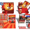 Vibrant Pocky and Vidi Retail Display Stands with Promotional Booths Design