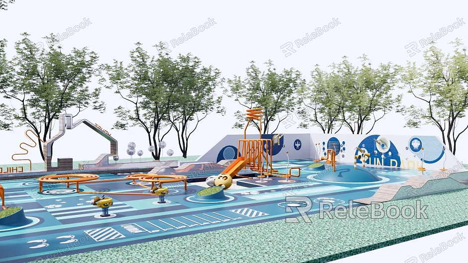 Modern Children's Play Area Children's Activity Field Children's Equipment model