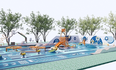 Modern Children's Play Area Children's Activity Field Children's Equipment 3d model