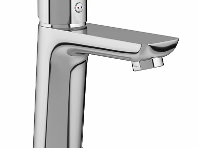 Faucet With Modern Chrome Finish And Single Handle For Bathroom Sink 3d model