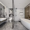 Elegant Modern Hotel Room Interior With King Bed Sofa TV And Decorative Rug