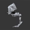 Silver Armored Four Legged Mechanical Creature Walker With Metallic Body And Robotic Legs
