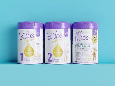 Bubs Supreme Goat Milk Formula Baby Drink Stage 1 And 2 Nutrition Products 3d model