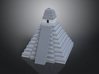 Ancient Stepped Pyramid Structure With Layered Stone Platforms And Top Entrance 3d model