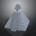 Ancient Stepped Pyramid Structure With Layered Stone Platforms And Top Entrance