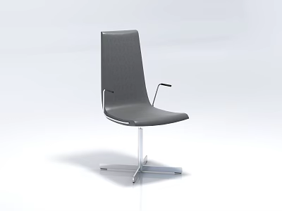 Modern Gray Fabric Office Chair With Ergonomic Design Metal Base And Arms 3d model