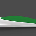 Green And White Modern Landscape Seat With Curved Sleek Design For Outdoor Use