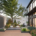 Modern Courtyard Home Courtyard Villa Courtyard Waterscape Courtyard Landscape Leisure Courtyard Garden 3d model