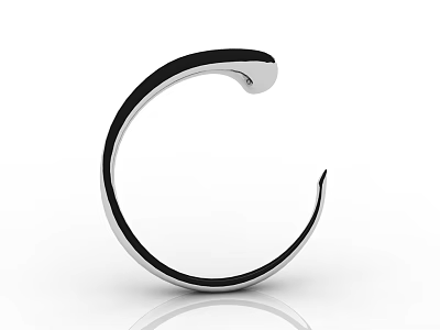 Modern Stainless Steel Bathroom Towel Ring with Curved Design for Home Use 3d model