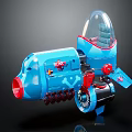 Blue Sci Fi Mechanical Vehicle Featuring Transparent Cockpit Red Details And Tracks