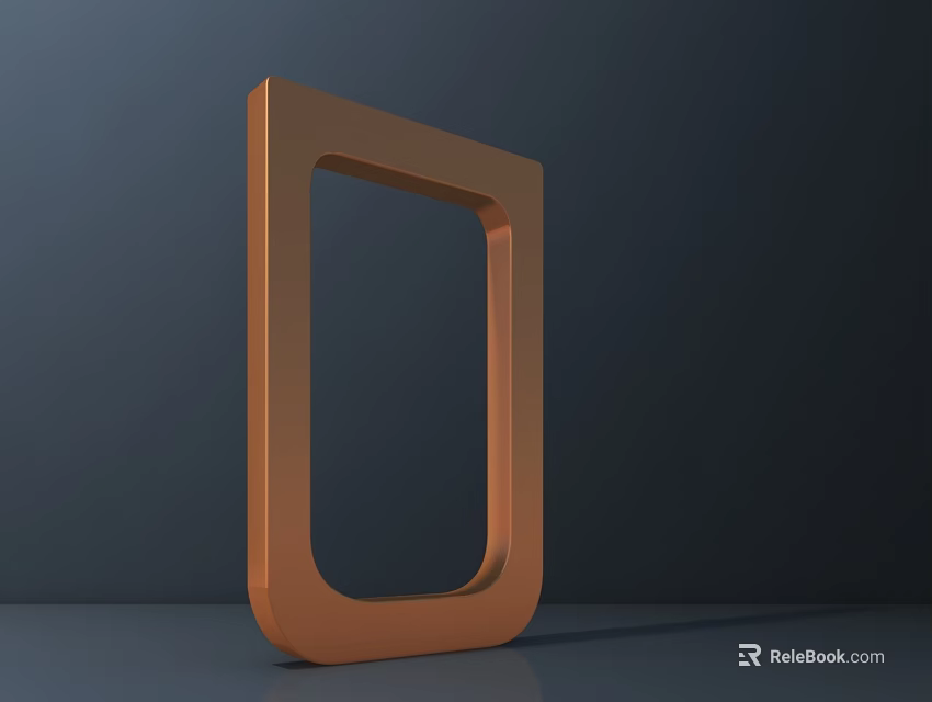 Modern Copper Metal Stool With Minimalist Frame Design And Smooth Surface 3d model 