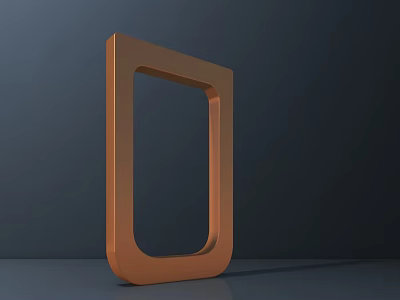 Modern Copper Metal Stool With Minimalist Frame Design And Smooth Surface 3d model