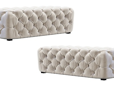 Fabric Sofa Bench Bed End Bench Tufted Bench 3d model