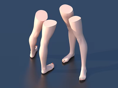 Women's Slim Legs Model Display With White Sleek Design And Smooth Lines 3d model