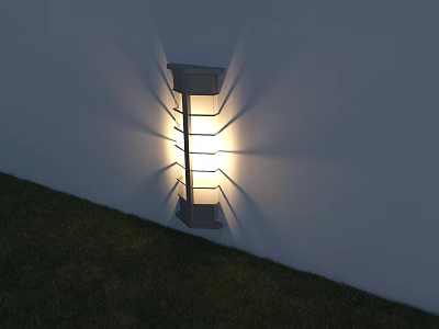 Stylish Modern Outdoor Wall Mounted Light With Layered Design For Bright Garden Lawn Illumination 3d model