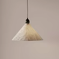 Light Colored Cone Shaped Pendant Light With Intricate Patterns And Black Top 3d model