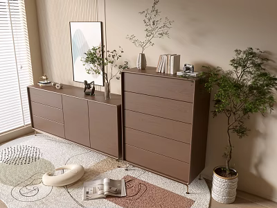 Modern Wood Grain Cabinet Simple Style Cabinet Whole Cabinet Sideboard Balcony Cabinet Storage Cabinet Entrance Cabinet 3d model