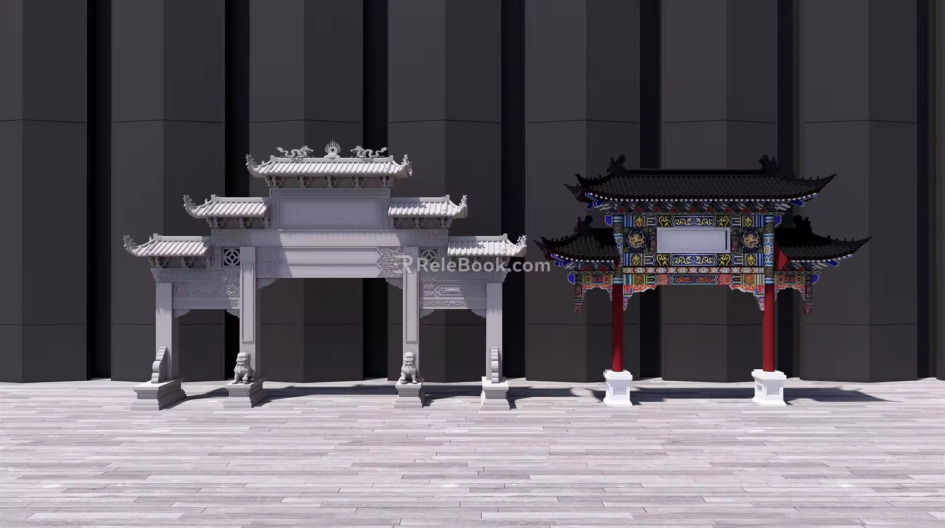 Chinese style archway 3d model