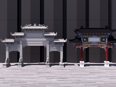 Chinese style archway model