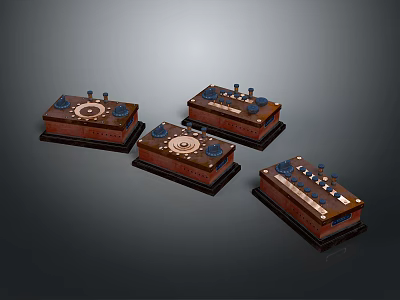 Computer Hardware Controllers With Knobs Buttons And Multiple Units Displayed Together 3d model
