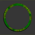 Unique Elegant Glossy Green Cylindrical Decorative Container With Brick Pattern Surface Design