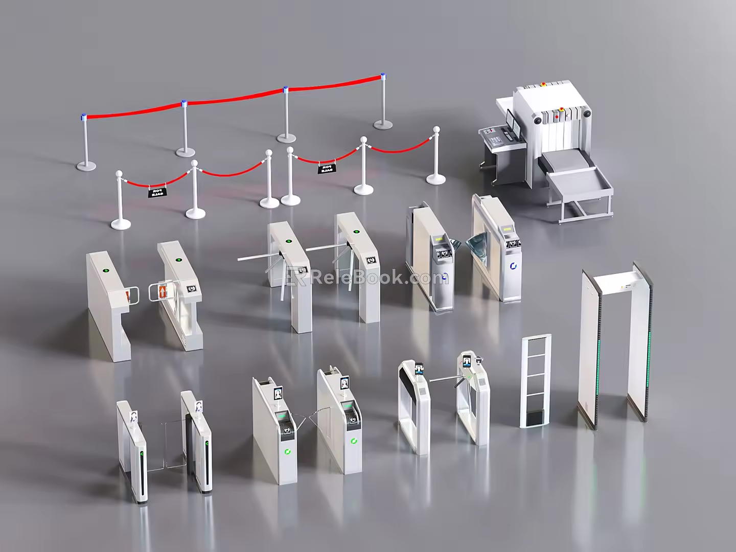 Modern Access Gate Access Card Swipe All-in-One Wing Gate Security Door Security Inspection Machine 3d model