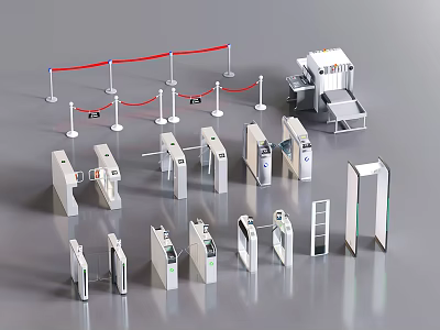Modern Access Gate Access Card Swipe All-in-One Wing Gate Security Door Security Inspection Machine 3d model