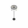 Elegant Modern Crystal Floor Lamp With Transparent Prisms And Black Metal Stand