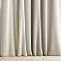 Soft Beige Curtains With Sheer White Layer And Tieback For Modern Window Design 3d model