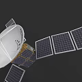 Space Satellite Featuring Large Dish Antenna And Solar Panels Array
