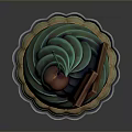Delicious Cupcake With Green Frosting Cherry And Chocolate Decoration In Brown Ruffled Liner
