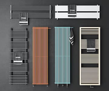 Modern Towel Rack Colorful Warm Simple Radiators 3d model