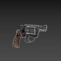 Detailed Vintage Revolver Firearm With Metal Cylinder And Wooden Grip Design