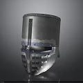 Medieval Weapon Armor Helmet With Steel Construction And Riveted Face Grille