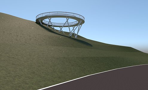 Mountain circular observation deck 3d model