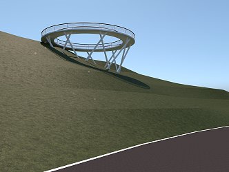 Mountain circular observation deck 3d model