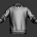 Gray Knitted Sweater with Zipper Collar Long Sleeves and Casual Style