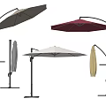 Outdoor Patio Umbrellas With Cantilever Design In Beige Red And White Colors