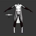 Futuristic Sci Fi 3D Character Model With Mechanical Armor Cloak And Weapon