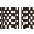 Multi Panel Wooden Room Divider With Grid Lattice Design For Home Space Partition