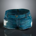 Stylish Blue Denim Shorts With Distressed Design For Casual Daily Wear